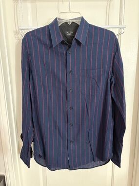 Rag & Bone Navy Blue And Red Pinstripe Button Up Shirt Men’s Medium